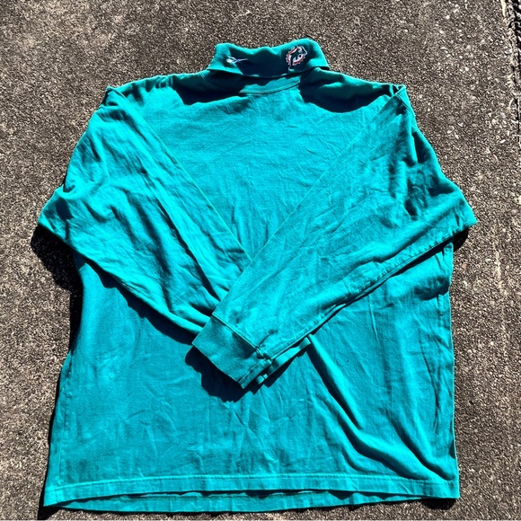 Reebok Other - Teal Miami Dolphins Long Sleeve Mockneck T-shirt Size XL Vintage Reebok